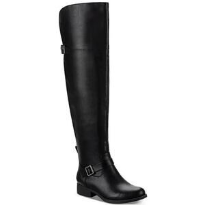 [NEW] Sun + Stone Black knee high buckle boots. Size 6 1/2